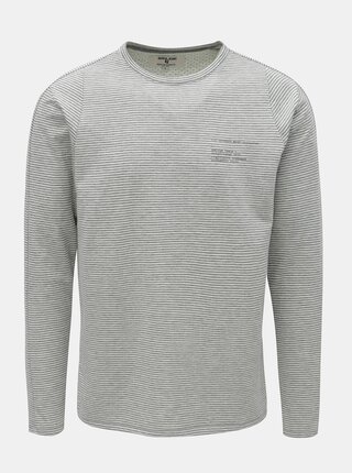Tricou barbatesc gri in dungi cu maneci lungi Garcia Jeans
