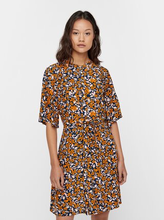 Oranžové áčkové kvetované šaty VERO MODA Billia