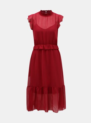 Rochie bordo cu volane VERO MODA Becca