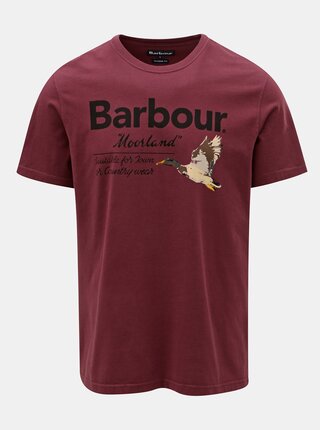 Fialové pánske tričko s potlačou Barbour Country