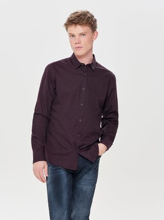 Camasa bordo florala slim fit ONLY & SONS Mexit