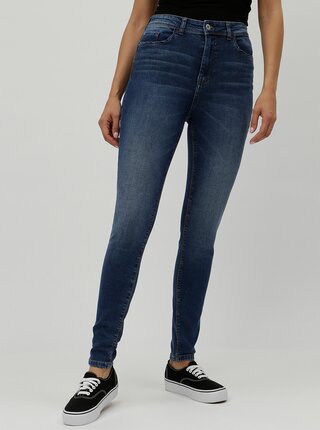 Blugi albastri skinny cu talie inalta Jacqueline de Yong Jona