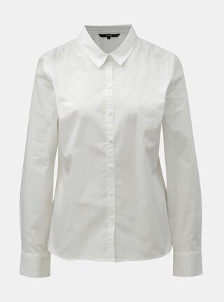 Bílá košile s aplikací ve stříbrné barvě VERO MODA Zenia