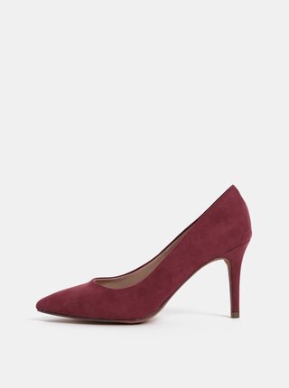 Pantofi bordo cu aspect de piele intoarsa Dorothy Perkins