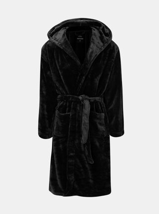 Halat de baie negru cu gluga Burton Menswear London Core