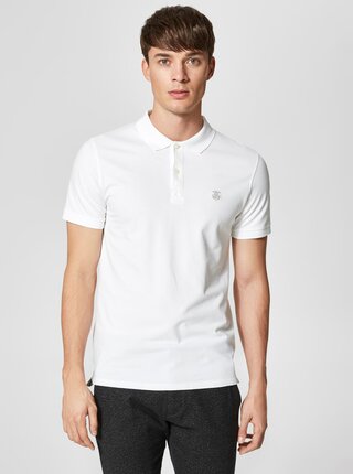 Bílé polo tričko Selected Homme Haro