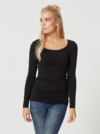 Černé dlouhé basic tričko s dlouhým rukávem VERO MODA Maxi My