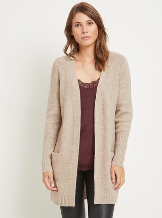 Cardigan bej cu amestec de lana VILA Place