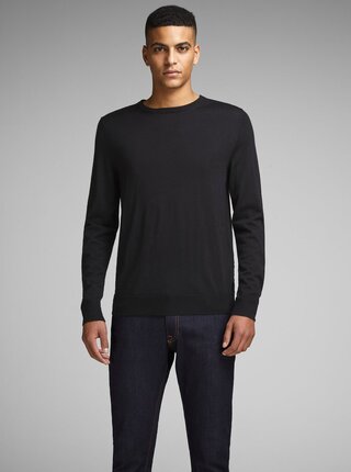 Černý svetr z Merino vlny Jack & Jones Premium Mark