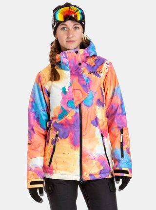 Růžovo-oranžová dámská voděodolná snowboardová bunda NUGGET Anja