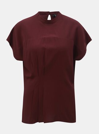 Vínová halenka s řasením v pase VERO MODA Jaylo