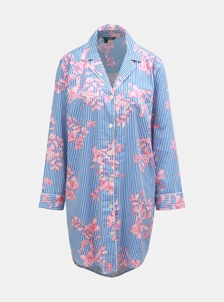 Camasa de noapte roz-albastru florala Lauren Ralph Lauren