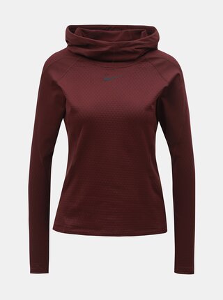 Vínová dámská termo mikina s kapucí Nike