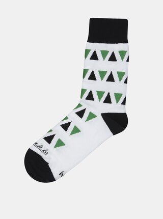Sosete unisex albe cu model Fusakle Triangel