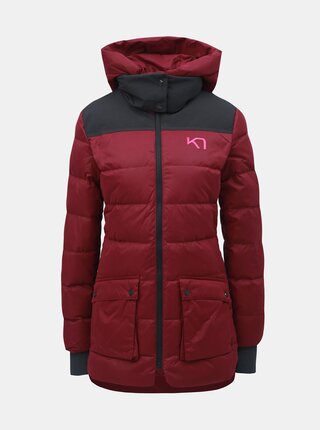 Vínová péřová prošívaná parka Kari Traa Rothe