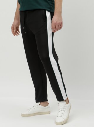 Pantaloni sport negri cu dungi laterale Shine Original Track