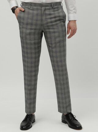 Pantaloni formali gri in carouri slim fit Burton Menswear London