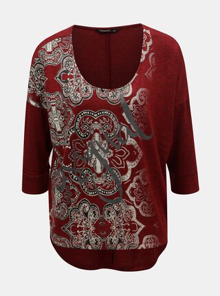 Top bordo cu maneci 3/4 Desigual Nisa