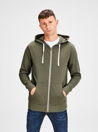 Khaki mikina s kapucí Jack & Jones Holmen