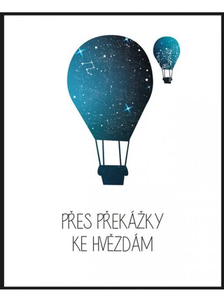 Bílý plakát s motivem balónu HEZKÝ SVĚT Balón