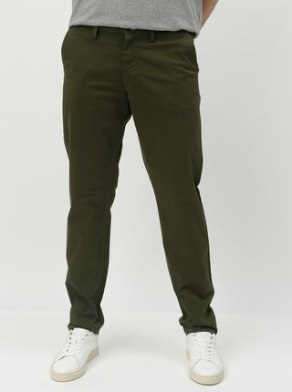 Tmavě zelené pánské slim fit chino kalhoty GANT