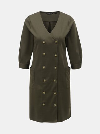 Khaki košilové šaty s kapsami Dorothy Perkins