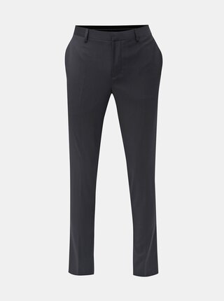 Pantaloni formali albastru inchis slim cu amestec de lana Selected Homme Lobill