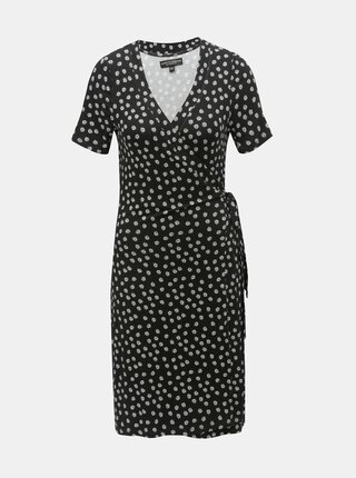 Čierne kvetované zavinovacie šaty Dorothy Perkins