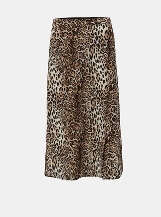 Fusta bej-maro cu motiv leopard Dorothy Perkins