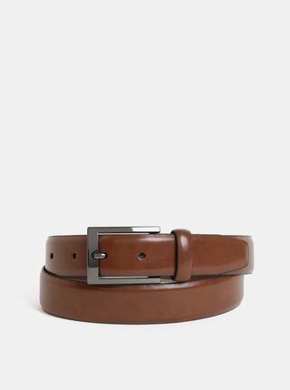 Hnědý kožený pásek Burton Menswear London