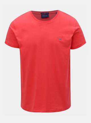 Tmavě růžové pánské slim tričko GANT