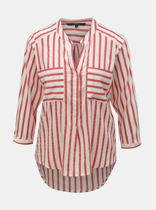 Bluza rosu-alb in dungi cu buzunare VERO MODA Erika