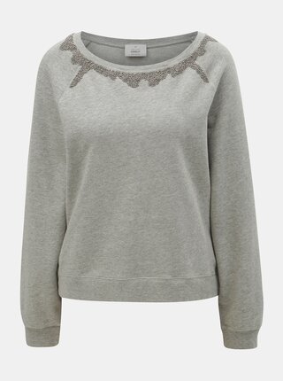 Bluza sport gri deschis cu margele ONLY Nora
