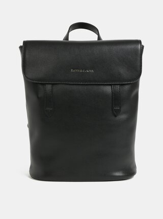 Rucsac negru din piele Smith & Canova Miza
