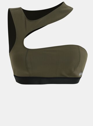 Bustier de baie asimetric verde inchis cu decupaje - Calvin Klein