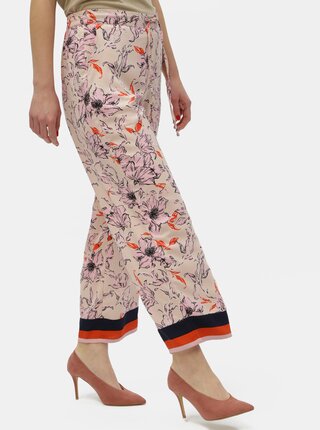 Pantaloni roz florali Jacqueline de Yong Yadira