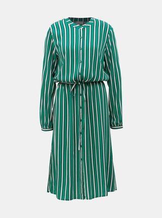 Rochie tip camasa verde in dungi VILA Linetta