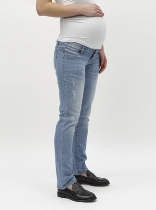 Světle modré těhotenské straight fit džíny Mama.licious Julia