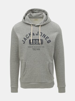 Šedá žíhaná mikina s potiskem Jack & Jones Jeans