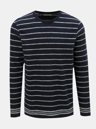 Pulover albastru inchis in dungi Selected Homme Jack