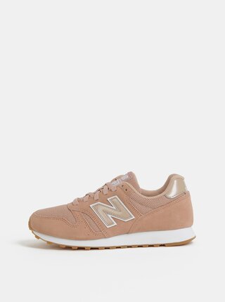 Starorůžové dámské semišové tenisky New Balance 373