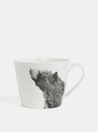 Bílý porcelánový hrnek s motivem medvěda Maxwell & Williams