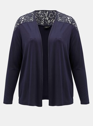Cardigan albastru inchis cu dantela Zizzi Samantha
