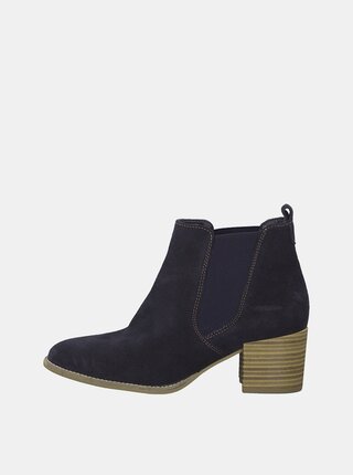 Botine albastru inchis din piele intoarsa Tamaris Paula