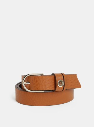 Hnědý dámský kožený pásek Tommy Hilfiger