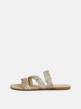 Třpytivé pantofle ve zlaté barvě Dorothy Perkins