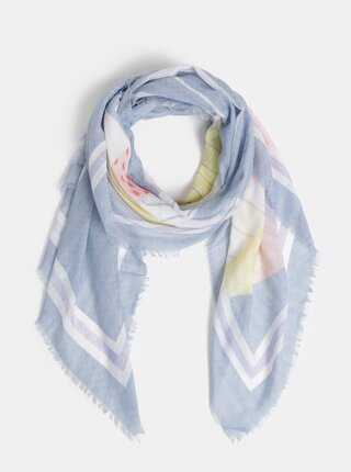 Esarfa roz-albastru cu motiv Pieces Courtney