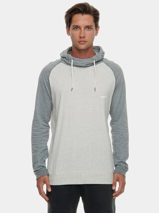 Tricou barbatesc gri deschis melanj cu gluga Ragwear Edison