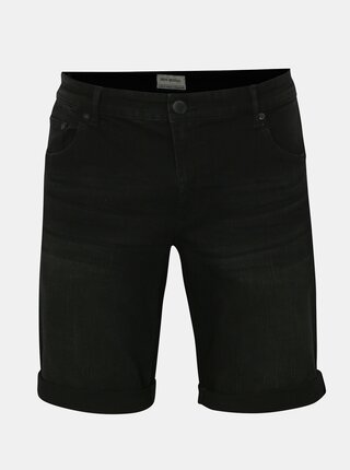 Blugi scurti tapered fit negri Shine Original