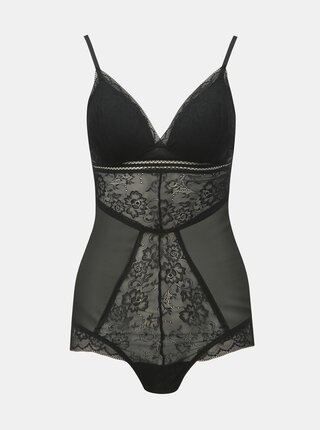 Body negru din dantela VILA Bloomer